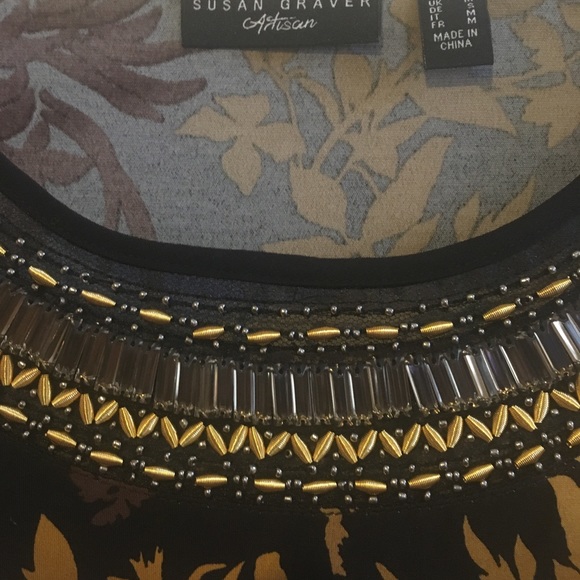 Susan Graver Artisan Printed Liquid Knit NEW S - Picture 4 of 4